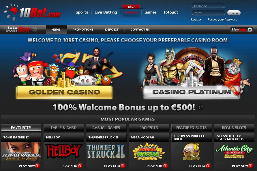 10Bet casino games by Microgaming