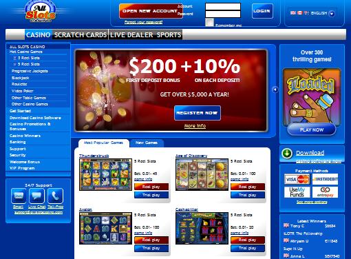 Instant-Play All Slots Casino Platfrom