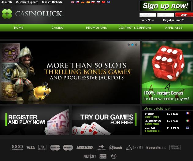 Casinoluck.com screenshot