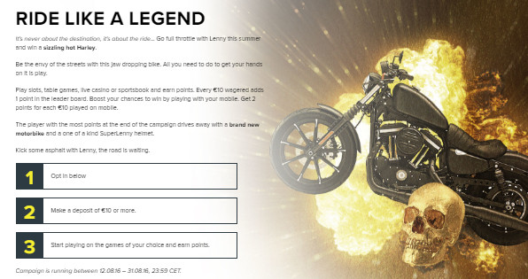 SuperLenny Casino Harley Davidson Promotion