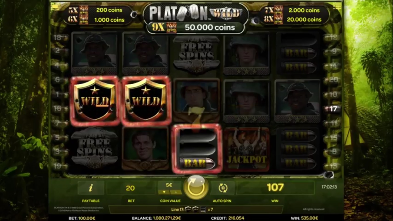 Platoon Wild Slot Screenshot