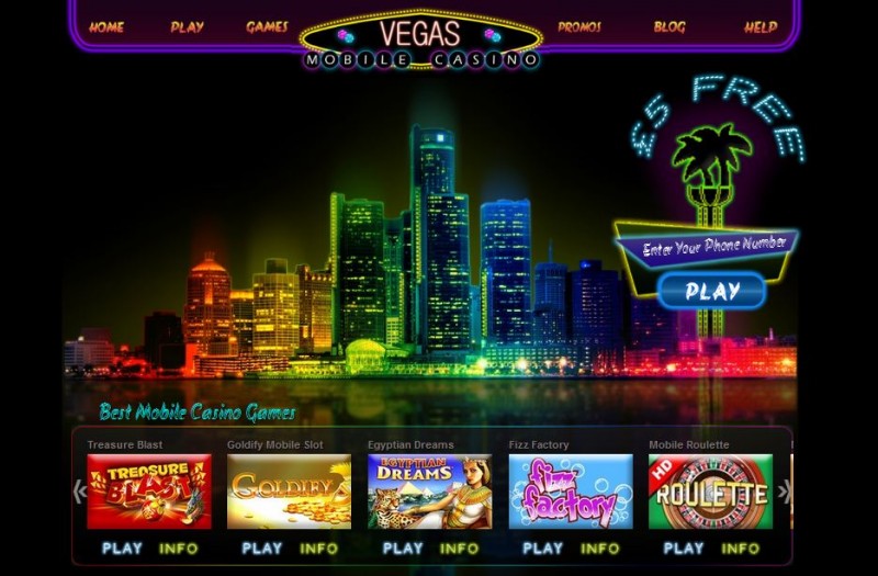 Vegas Mobile Casino Website Screenshot