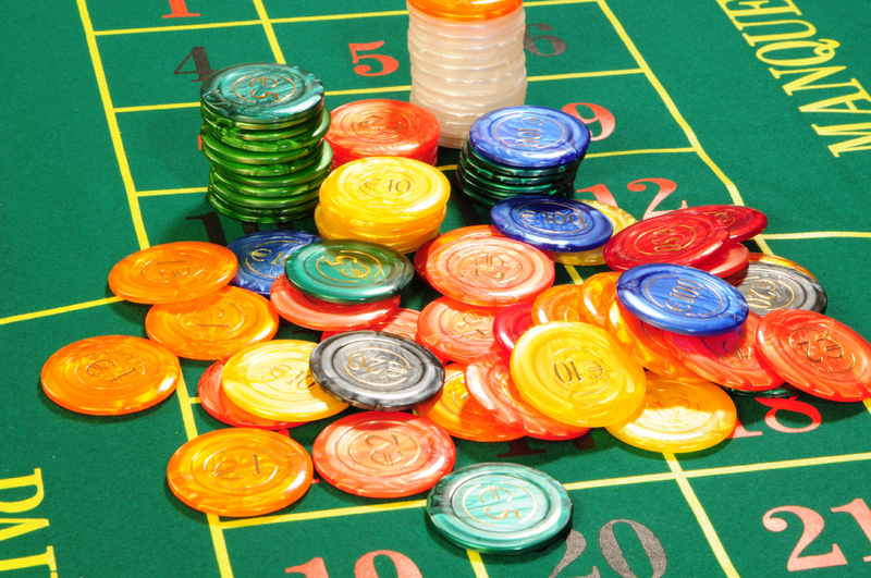 Chips on Roulette table