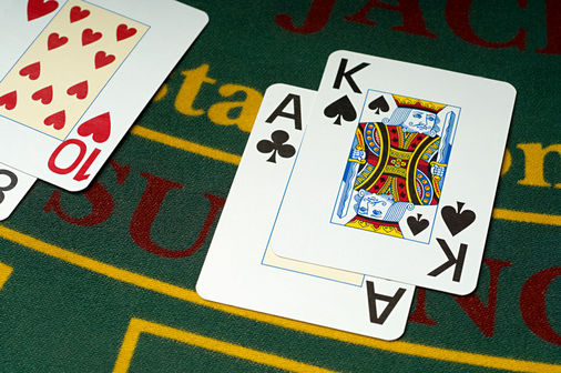 blackjack cards on table