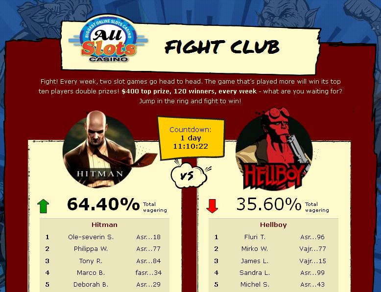Fight Club Casino Promotion Hitman vs Hellboy