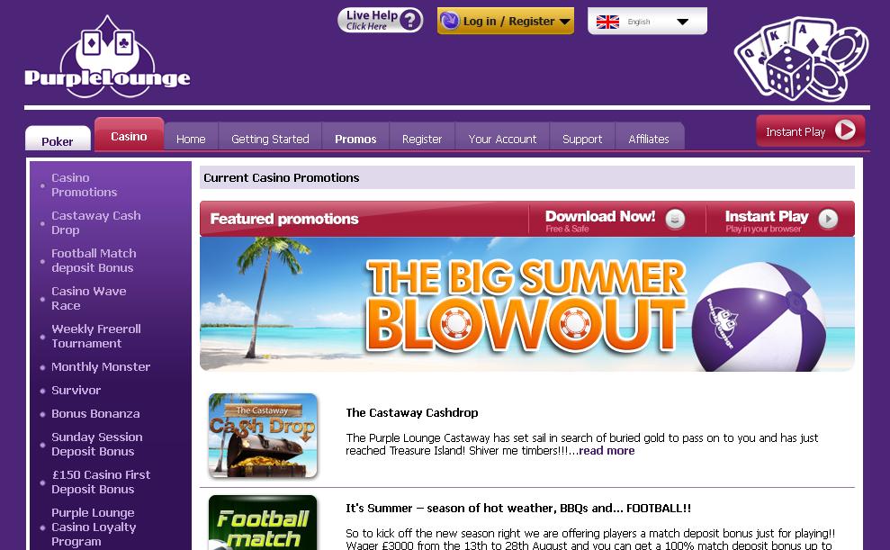 Purple Lounge Casino Blowout Promotion