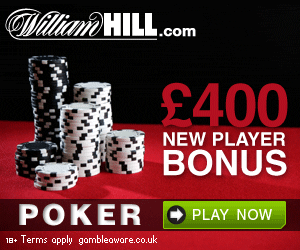 William Hill Poker - GBP 400 New Player Bonus