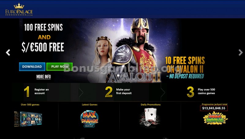 Euro Palace Casino Website Screenshot